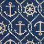 3' X 5' Navy Blue Nautical Handmade Indoor Outdoor Area Rug