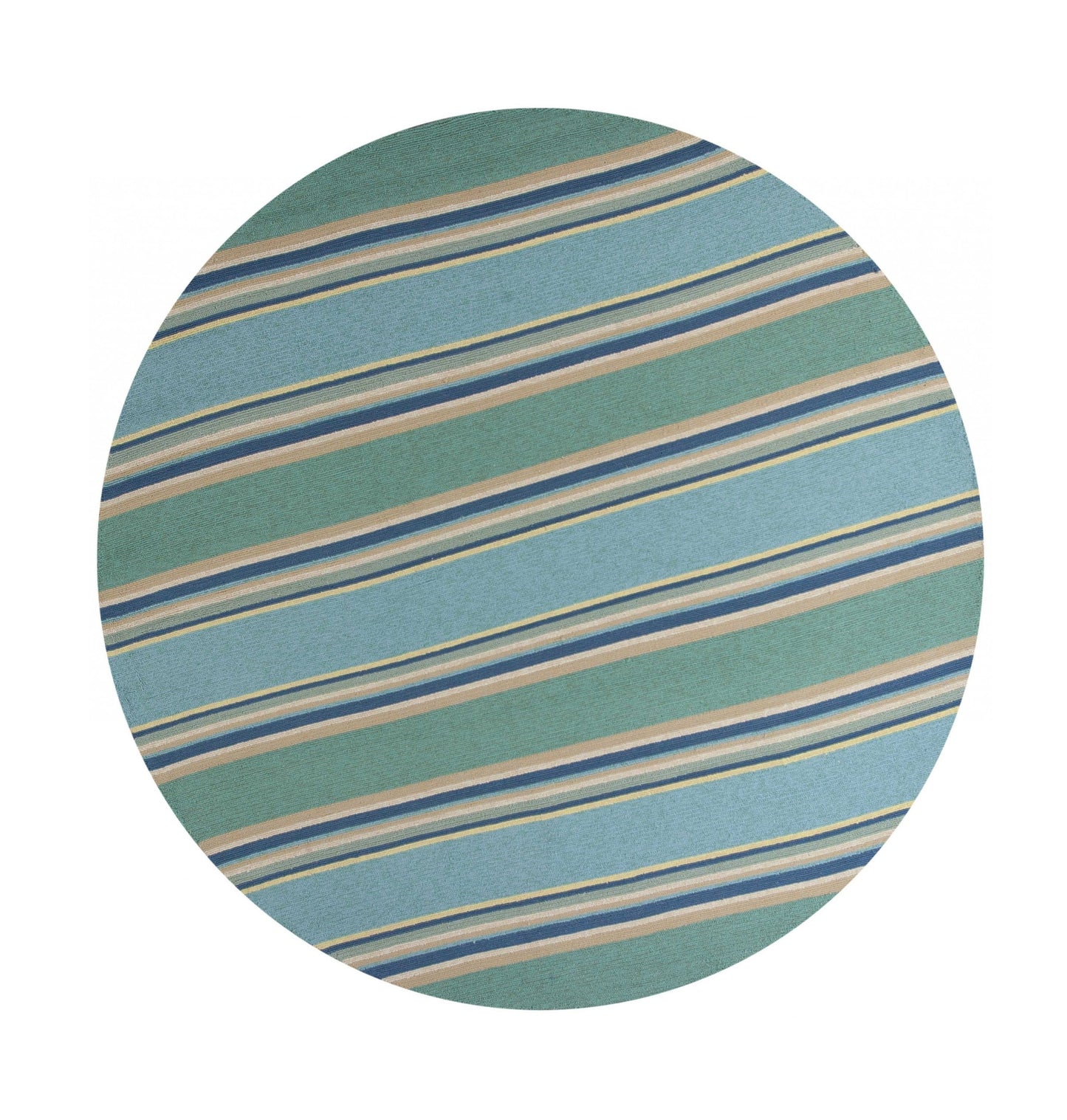 3' X 5' Blue Striped Handmade Indoor Outdoor Area Rug
