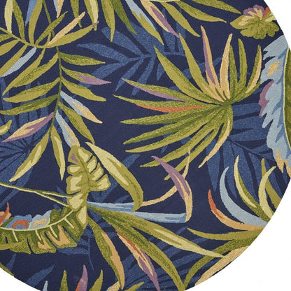 8' X 10' Blue Floral Indoor Outdoor Area Rug