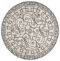 5' X 8' Gray And Ivory Damask Indoor Outdoor Area Rug