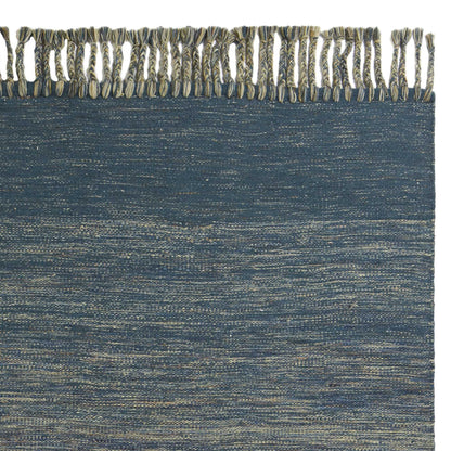 5' X 8' Blue and Ivory Wool Ombre Hand Woven Area Rug