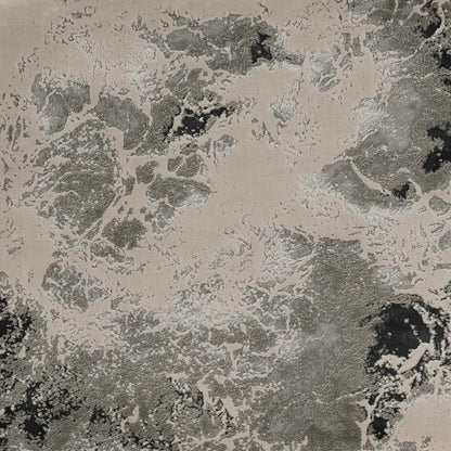 7' X 10' Silver And Black Abstract Area Rug