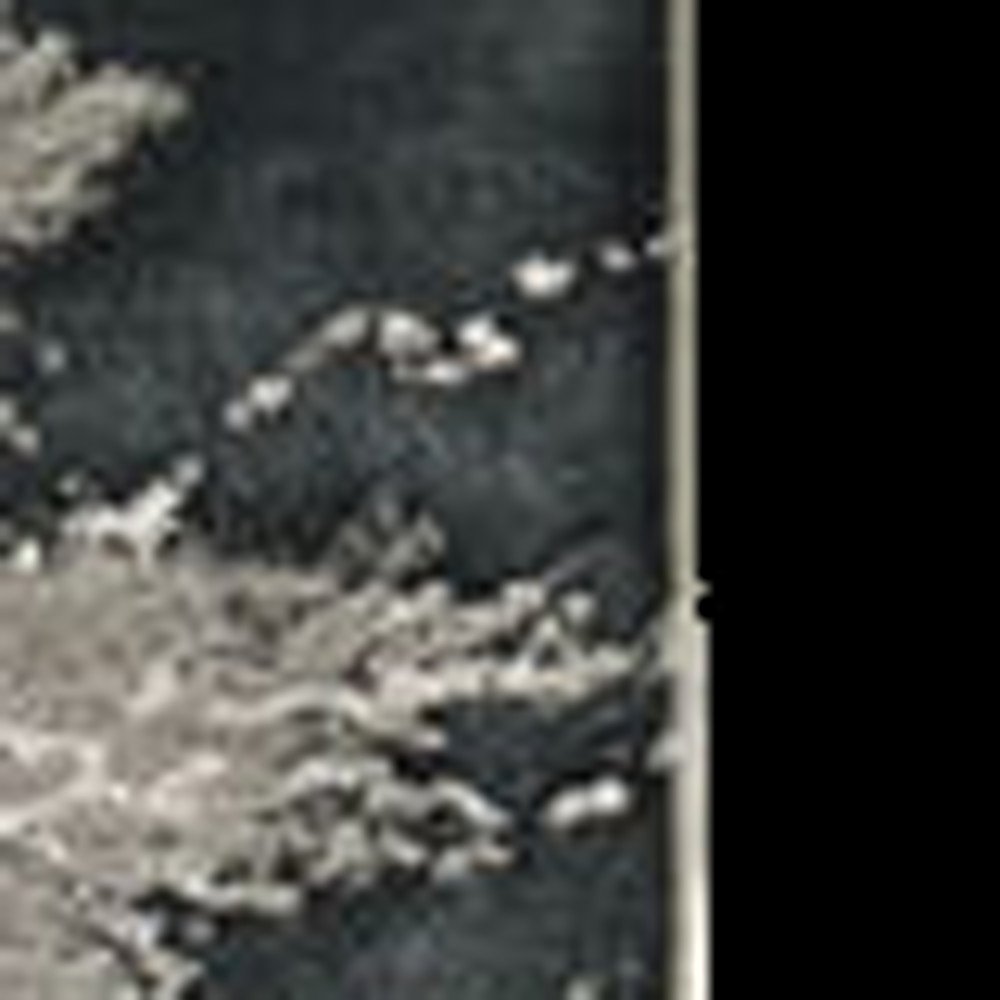 7' X 10' Silver And Black Abstract Area Rug