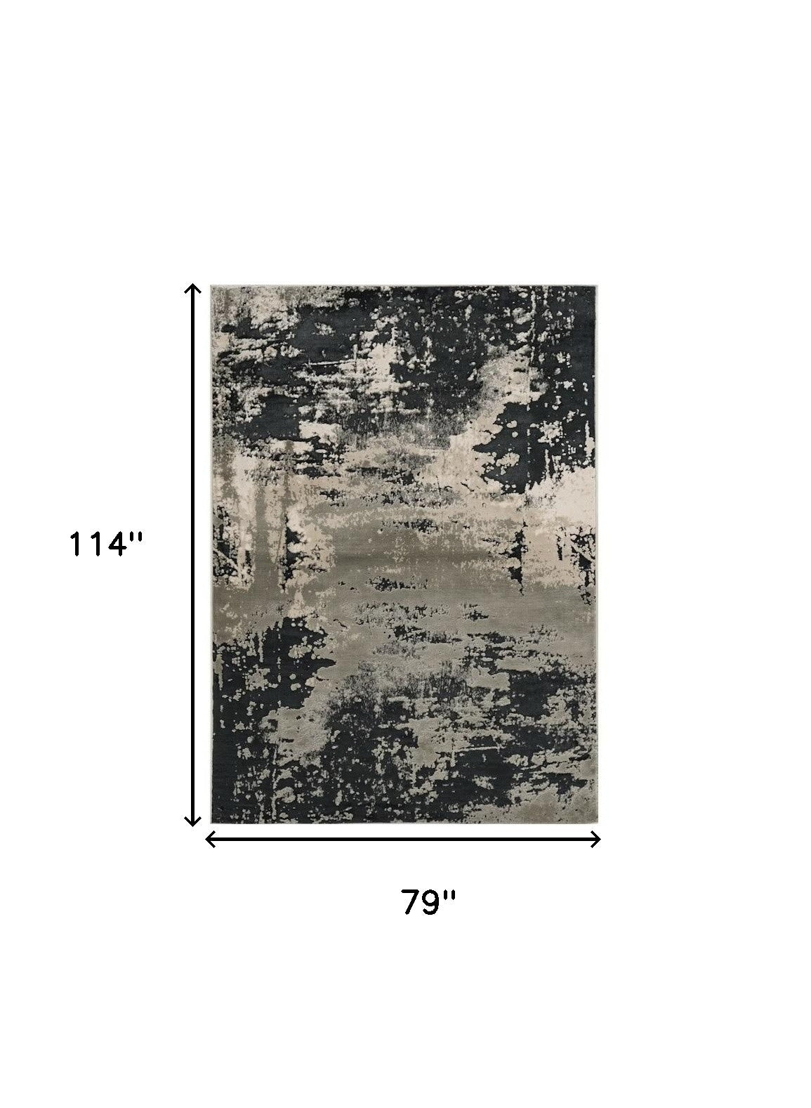 3' X 5' Black and Silver Abstract Area Rug