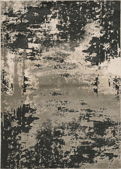 6' X 9' Black and Silver Area Rug