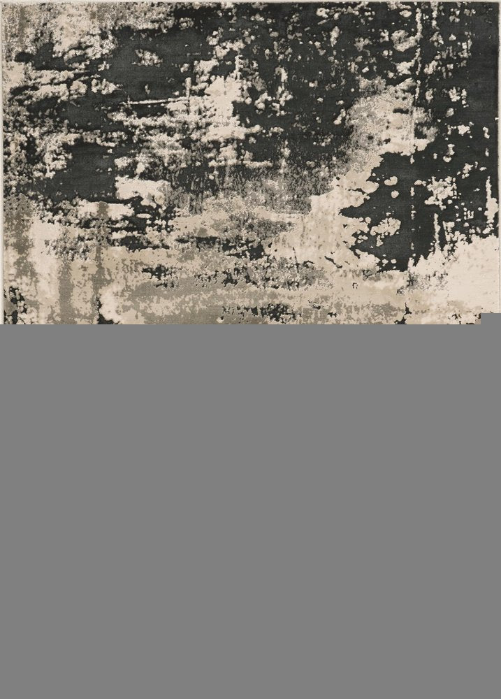 6' X 9' Black and Silver Area Rug