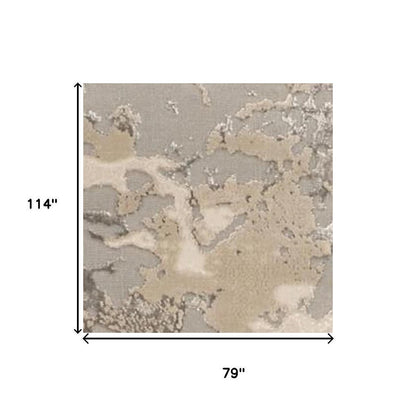 3' X 5' Sand Gray And Beige Abstract Area Rug