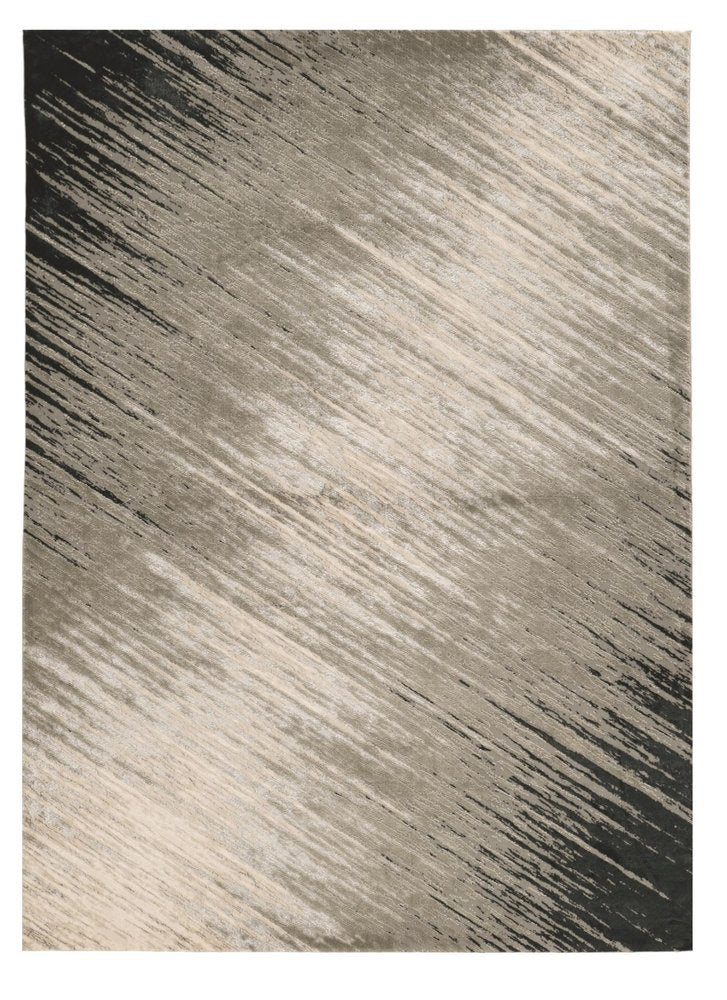 7' X 10' Silver And Gray Abstract Area Rug