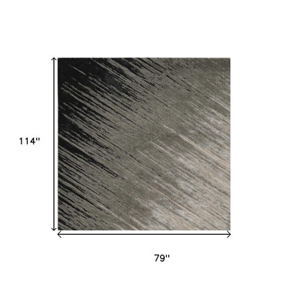 7' X 10' Silver And Gray Abstract Area Rug