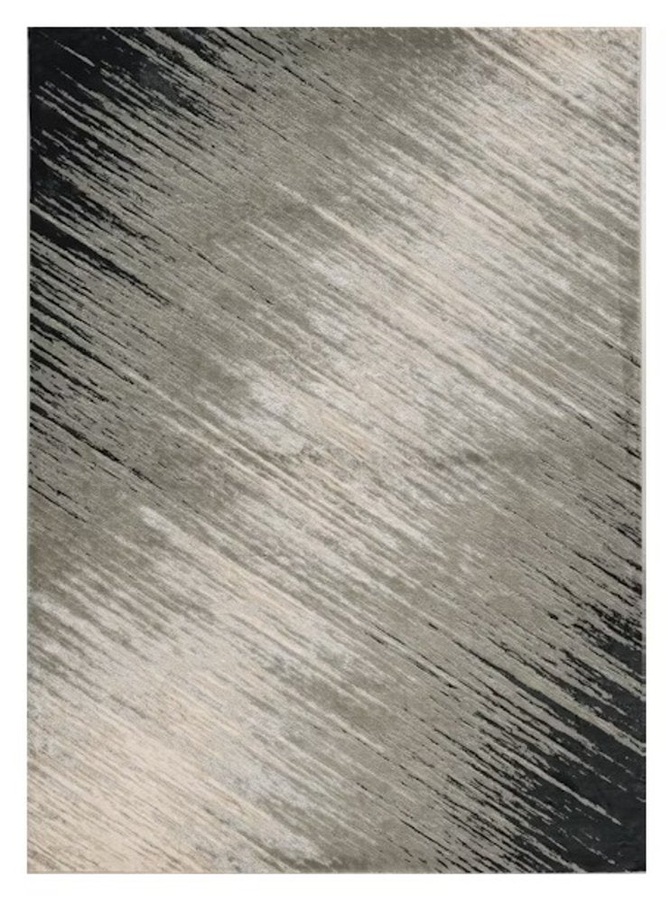 7' X 10' Silver And Gray Abstract Area Rug
