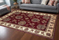 2' X 8' Red Or Ivory Floral Bordered Runner Rug