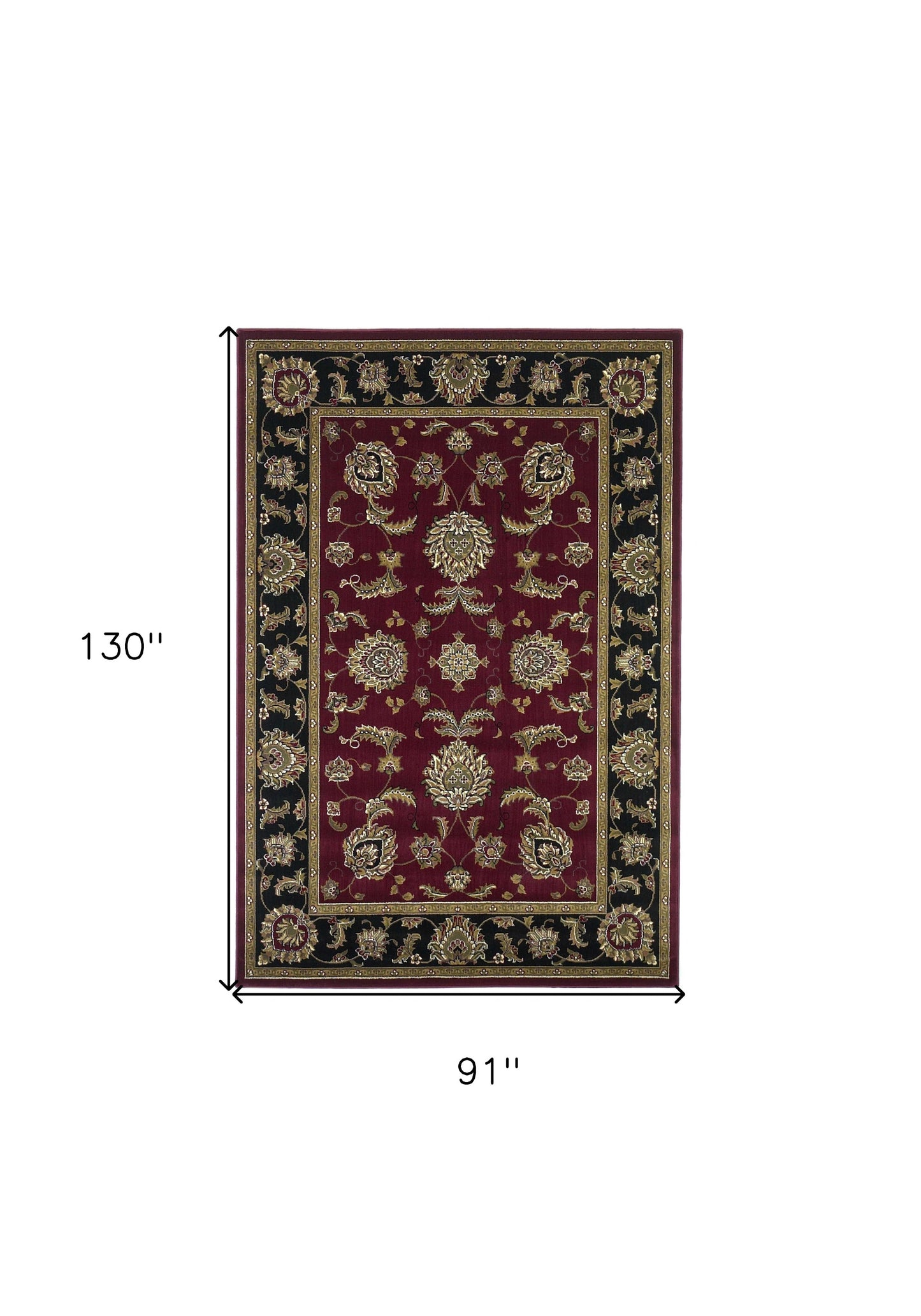 7' X 10'  Polypropylene Red Or  Black Area Rug