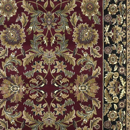 3' X 5' Red And Black Floral Medallion Area Rug