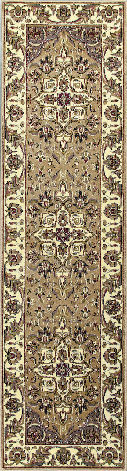 2' X 8' Beige Or Ivory Medallion Runner Rug