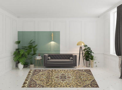 8' Beige And Ivory Floral Runner Rug