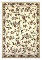 8' X 11' Ivory Green And Red Floral Vines Area Rug