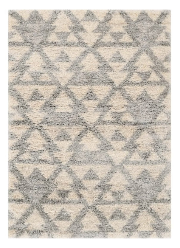 4' X 6' Ivory Or Grey Geometric Triangles Area Rug