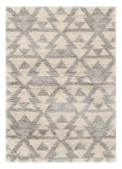 4' X 6' Ivory Or Grey Geometric Triangles Area Rug