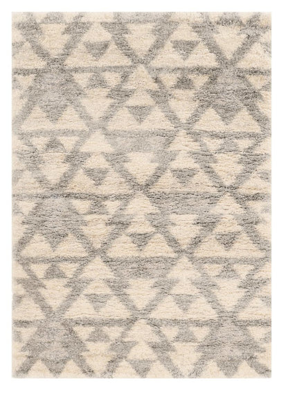 8' X 10' Ivory And Gray Geometric Area Rug