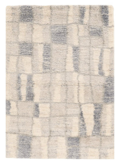 7' X 9' Ivory and Blue Area Rug