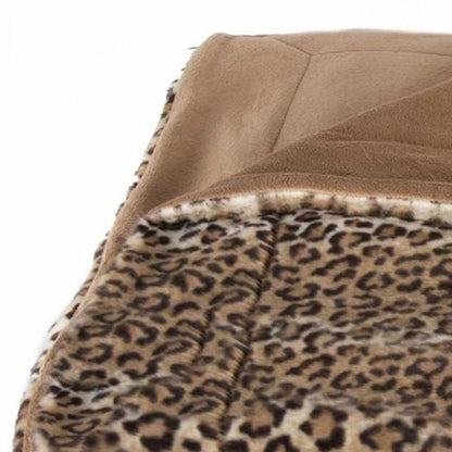 50" X 70" Brown and Black Faux Fur Leopard Plush Throw Blanket