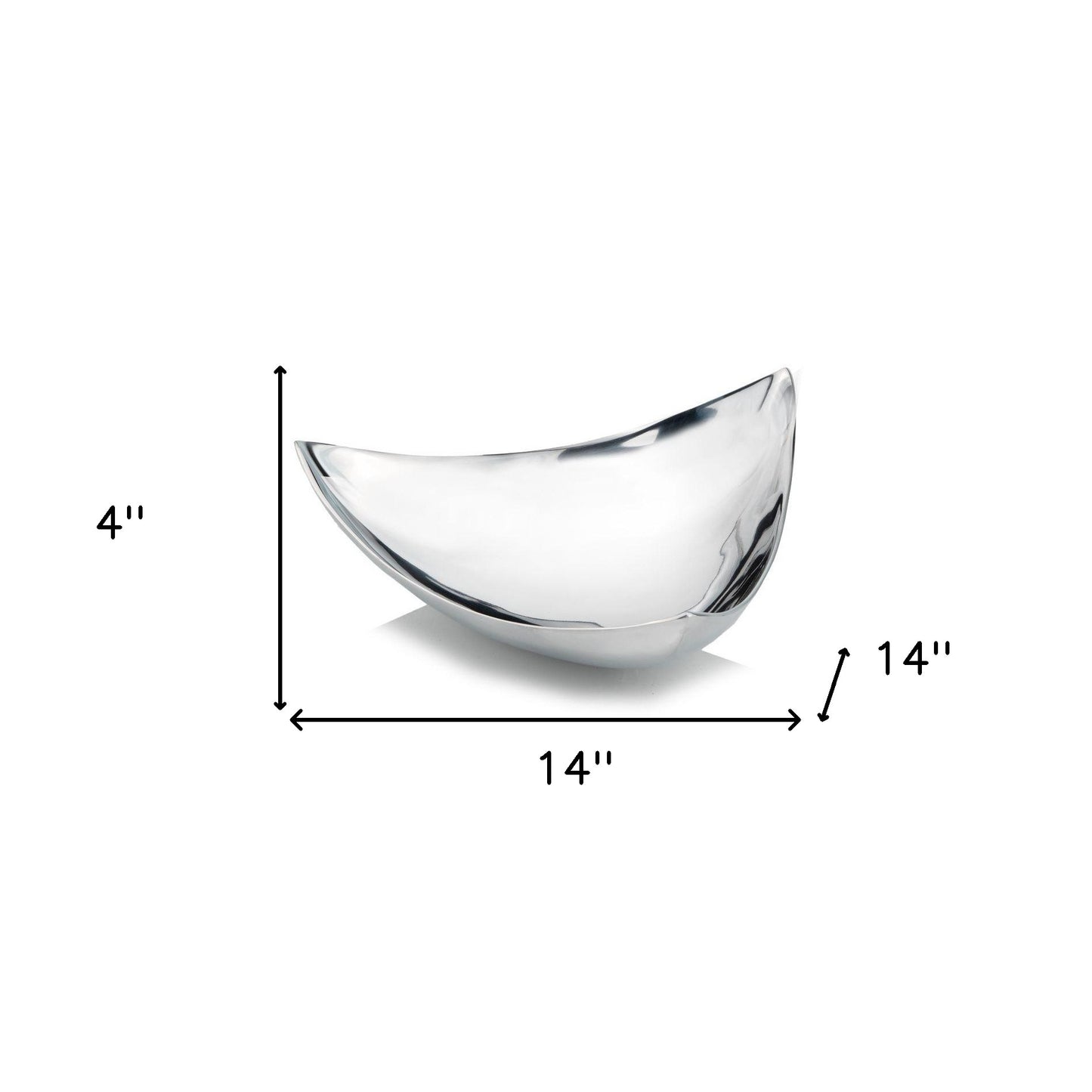 14" Silver Aluminum Triangular Bowl