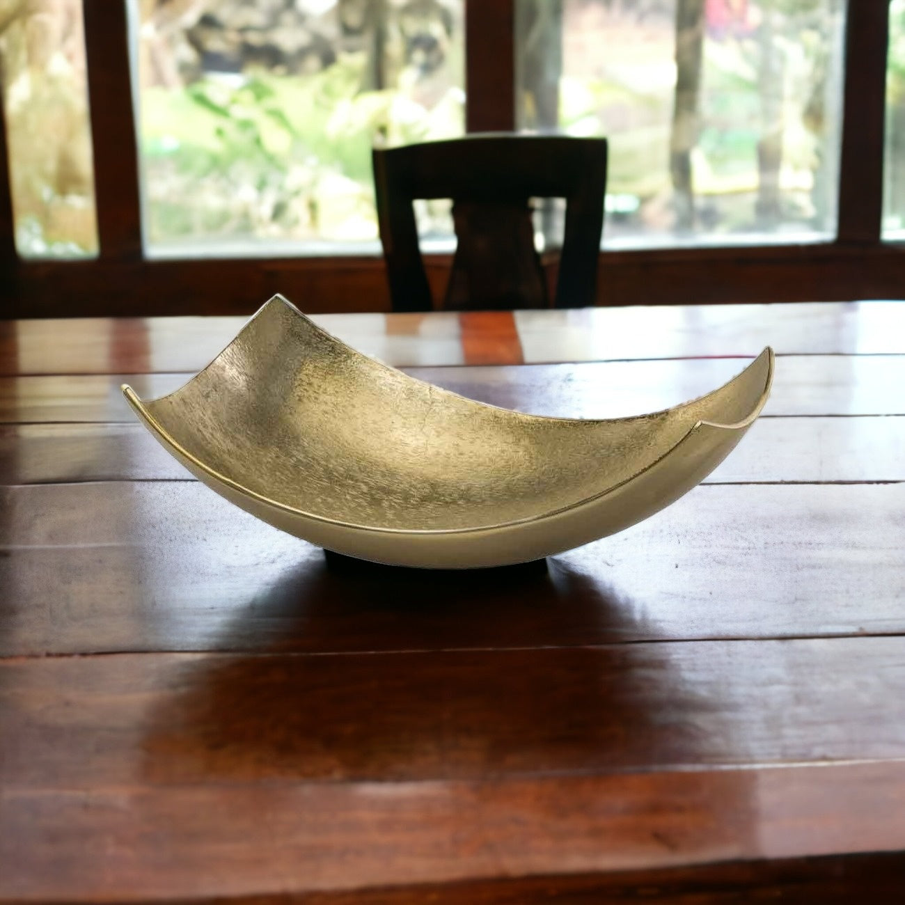 17" Gold Aluminum Scoop Decorative Bowl