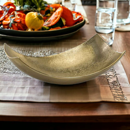 17" Gold Aluminum Scoop Decorative Bowl