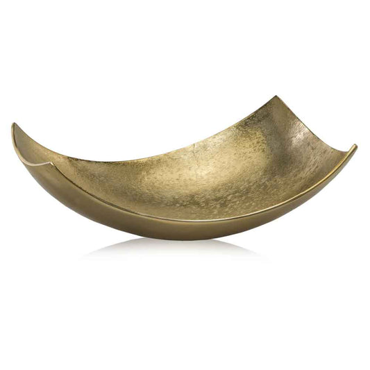 17" Gold Aluminum Scoop Decorative Bowl