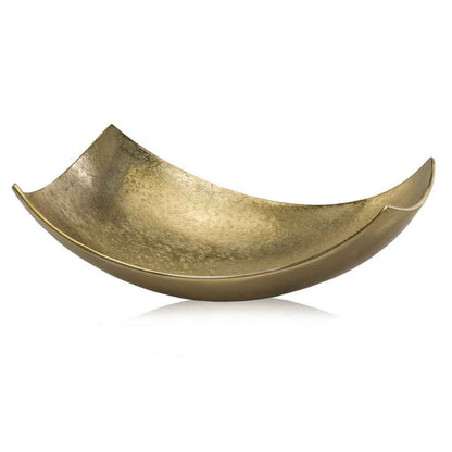 17" Gold Aluminum Scoop Decorative Bowl