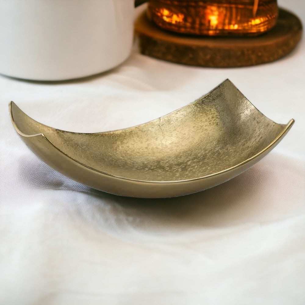 17" Gold Aluminum Scoop Decorative Bowl