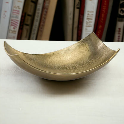 17" Gold Aluminum Scoop Decorative Bowl