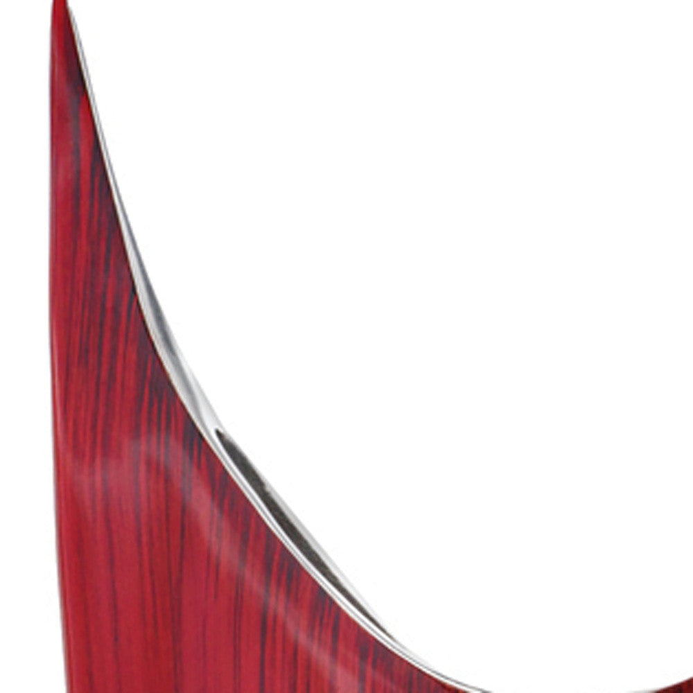 18" Red Aluminum Contemporary Pointed Table Vase