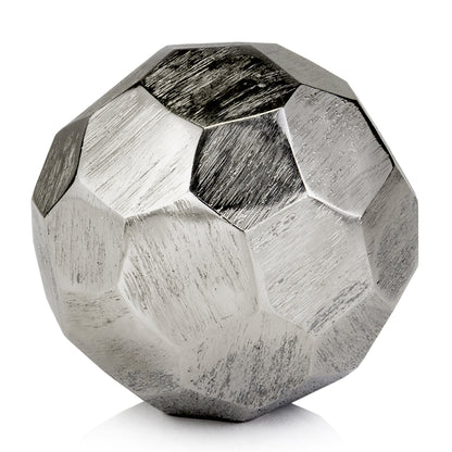 4" Silver Rough Hewn Faceted Sphere