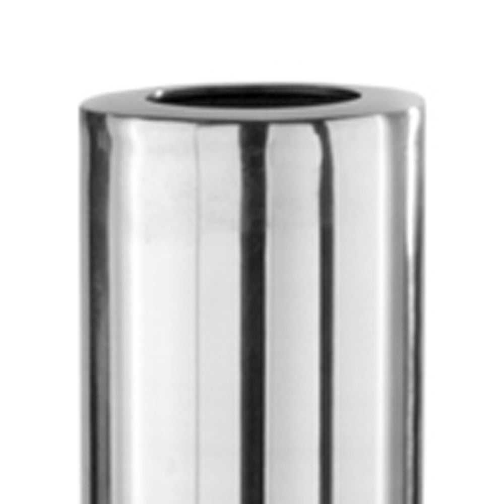 56" Silver Aluminum Cylinder Table Vase