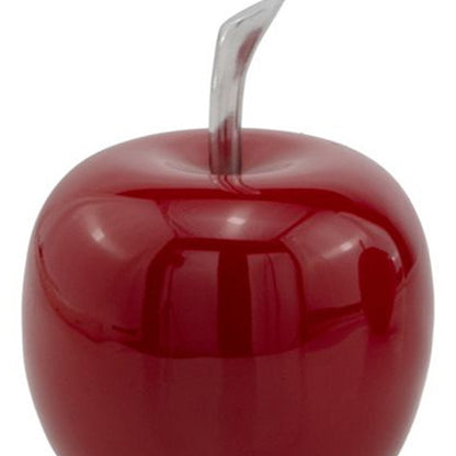 6" Red Aluminum Decorative Apple Tabletop Sculpture