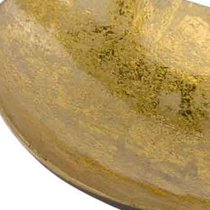 11" Gold and Bronze Aluminum Oval Centerpiece Bowl