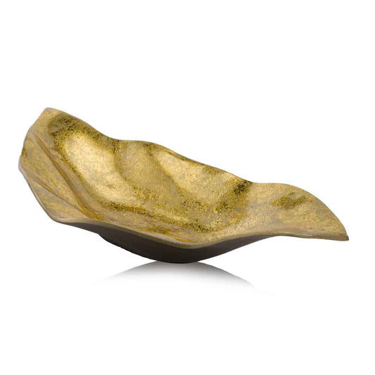 18" Gold Modern Wavy Aluminum Centerpiece Bowl