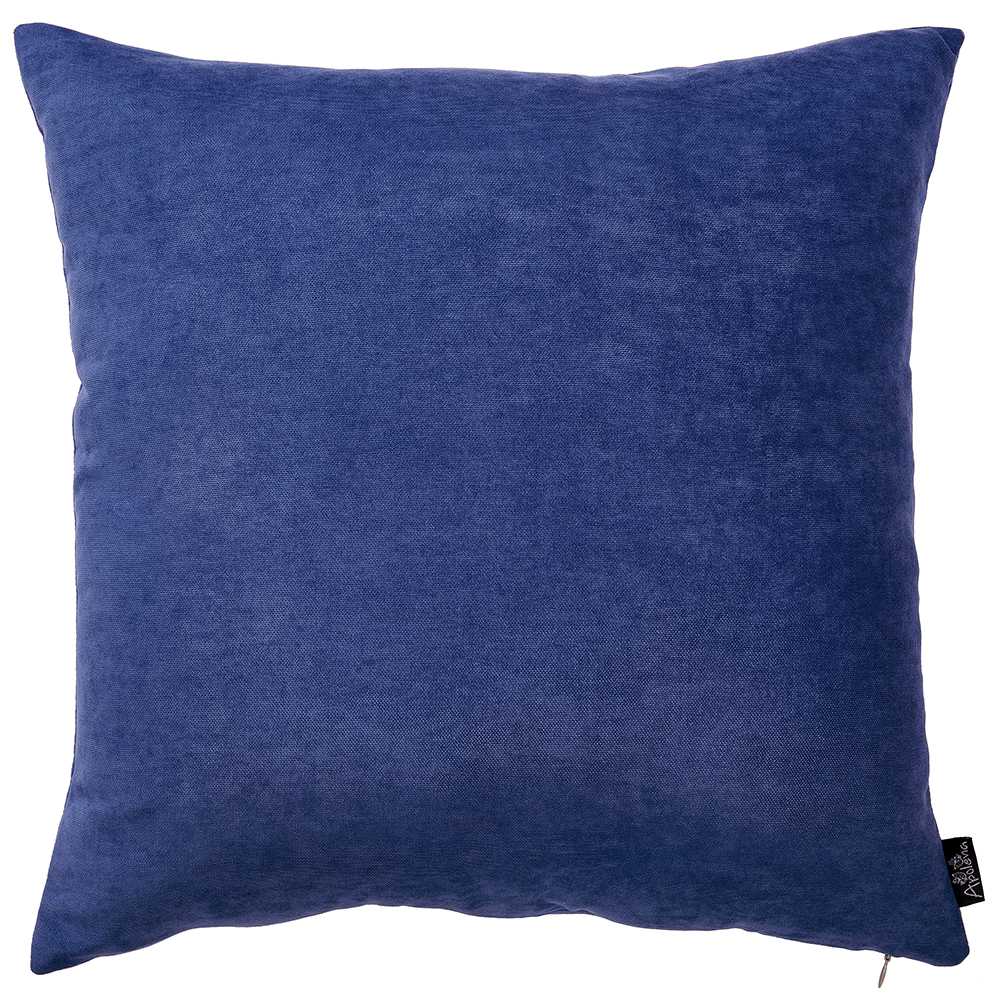 Set Of 2 Sapphire Blue Brushed Twill Decorative Throw Pillow Covers