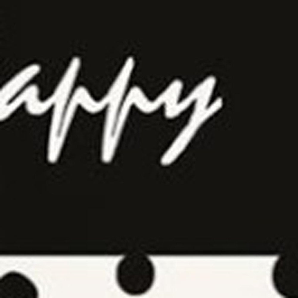 12" X 20" Black And White Lumbar Be Happy Polka Dot Throw Pillow Cover