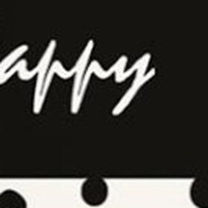 12" X 20" Black And White Lumbar Be Happy Polka Dot Throw Pillow Cover