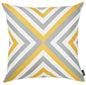 18" Gray and White Fabrc Throw Pillow Cover