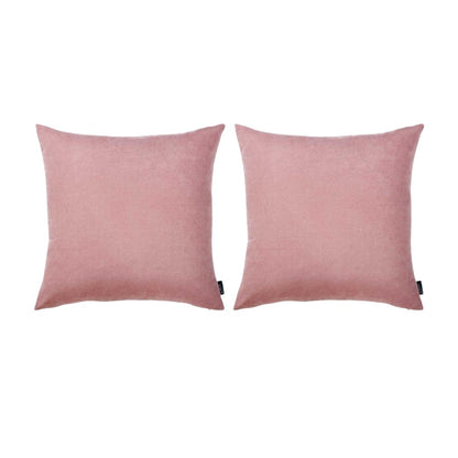 Set Of 2 Light Pink Brushed Twill Decorative Throw Pillow Covers