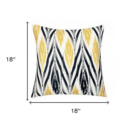 18" Black and Yellow Throw Pillow Cover