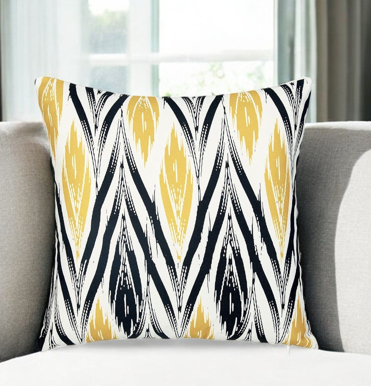 18" Black and Yellow Throw Pillow Cover