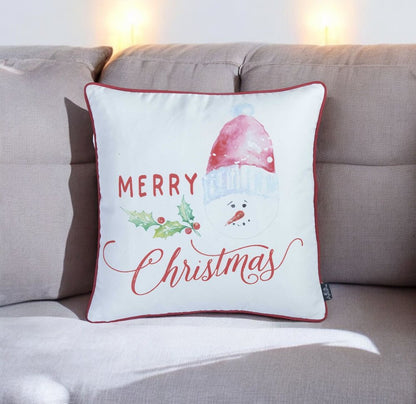 18"X18" Merry Christmas Printed Decorative Throw Pillow Cover
