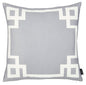 18" Light Grey And White Geometric Decorative Throw Pillow Cover