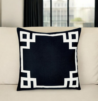 18" Black and White Throw Pillow Cover