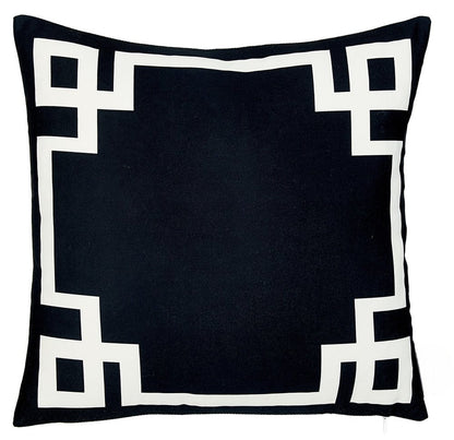 18" Black and White Throw Pillow Cover