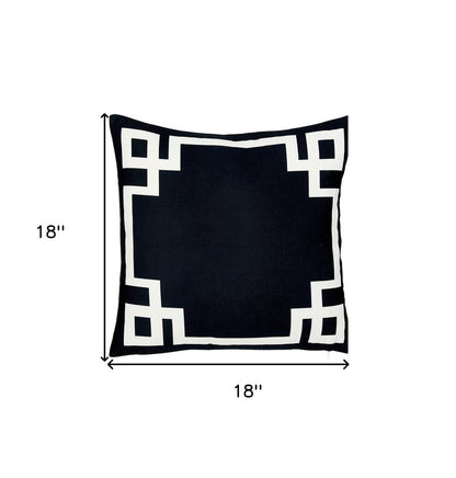 18" Black and White Throw Pillow Cover